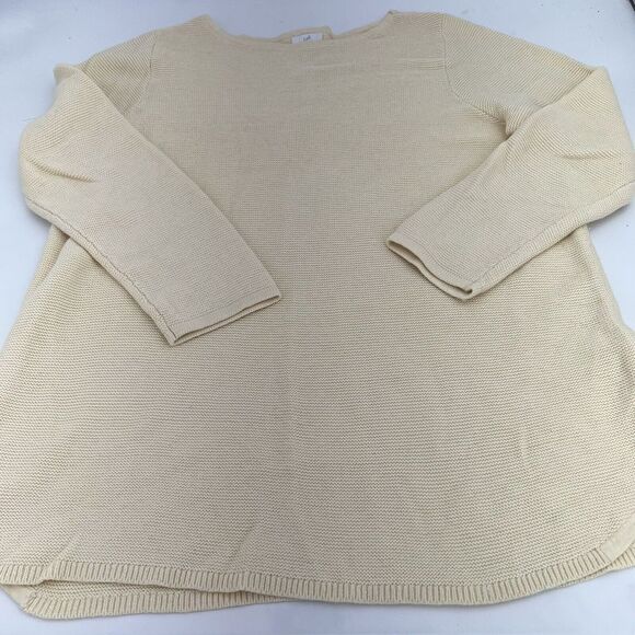 J Jill Light Yellow Long Sleeve Knit Pullover Sweater Size XL - Picture 1 of 4